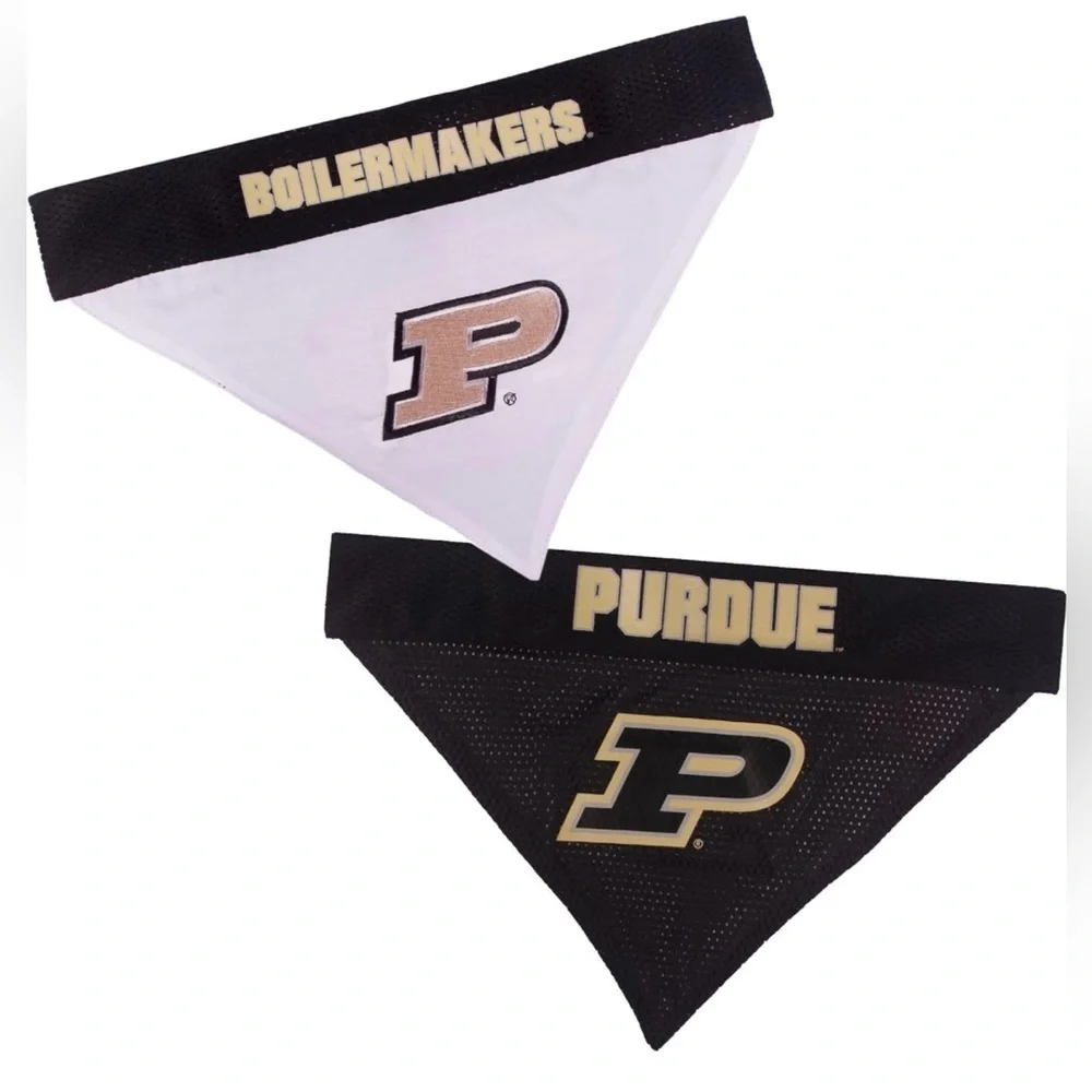 NEW:Pets First Collegiate Pet Accessories Reversible Bandana Purdue Boilermakers